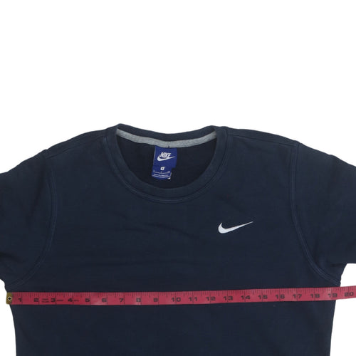 Nike Men's Navy Blue Small Crew Neck Cotton Sweatshirt