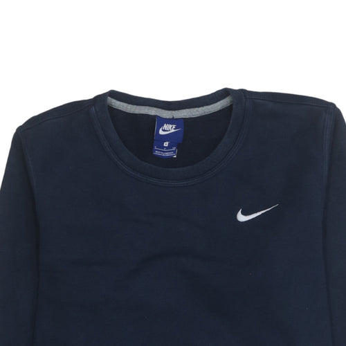 Nike Men's Navy Blue Small Crew Neck Cotton Sweatshirt