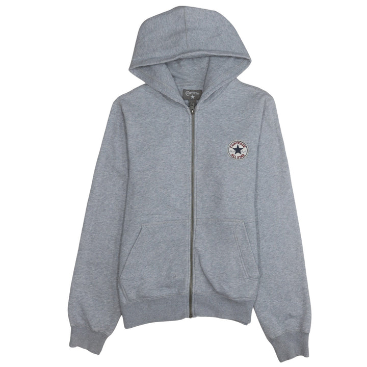 Converse Men's Grey Full Zip Hoodie Size S Regular Fit Fleece Sweatshirt