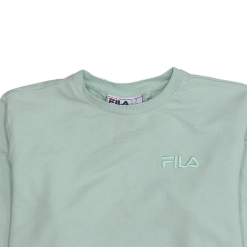 Fila Women's Mint Green Cotton Blend Crew Neck Sweatshirt Size M