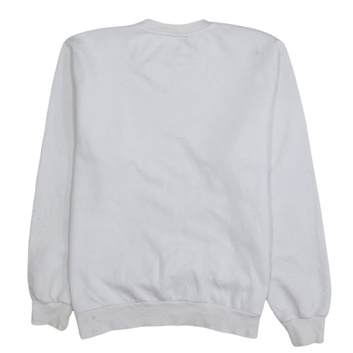 FILA Men's White Logo Crew Neck Pullover Sweatshirt M