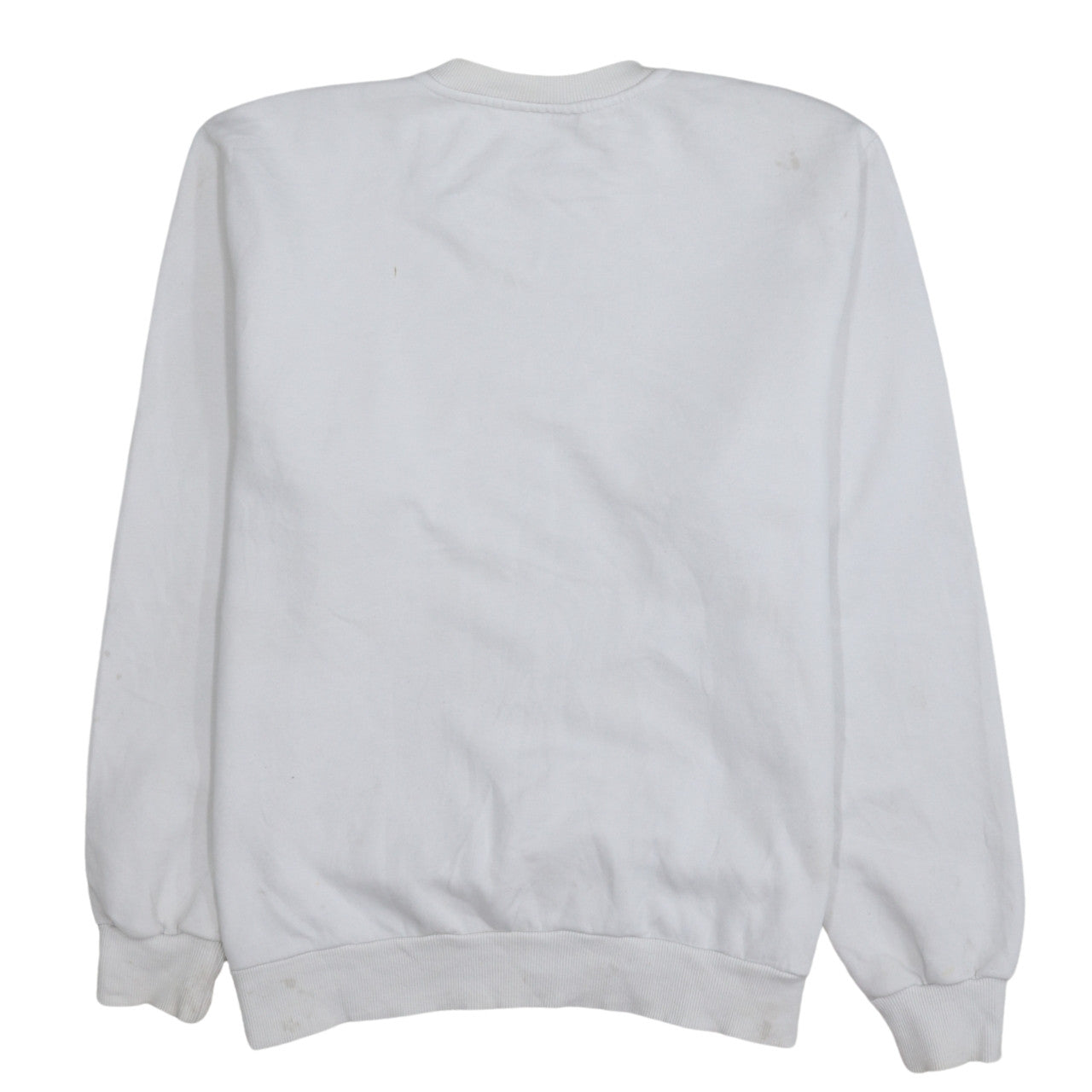 FILA Men's White Logo Crew Neck Pullover Sweatshirt M