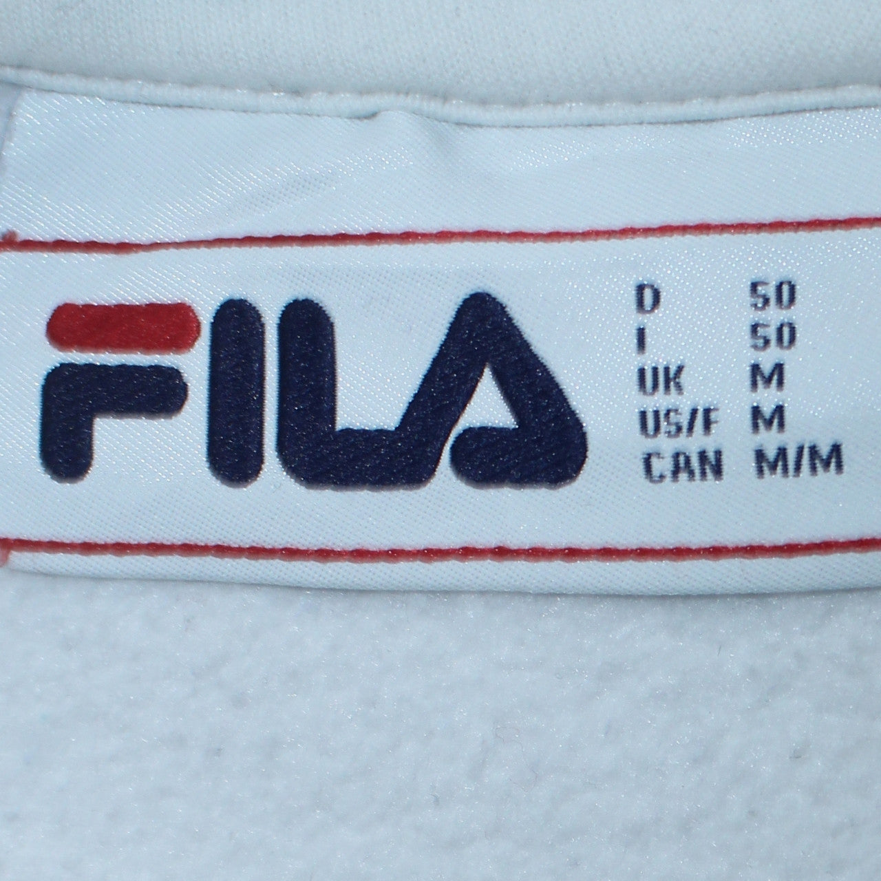 FILA Men's White Logo Crew Neck Pullover Sweatshirt M