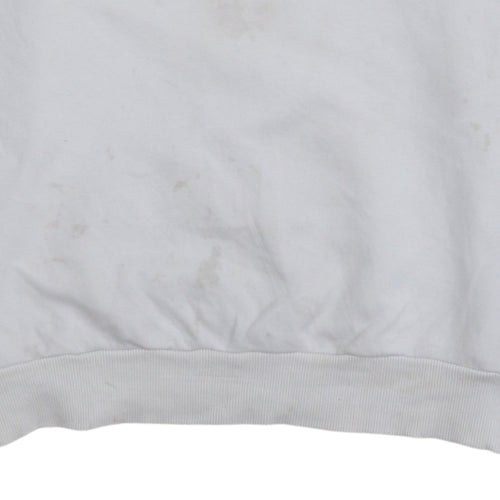FILA Men's White Logo Crew Neck Pullover Sweatshirt M