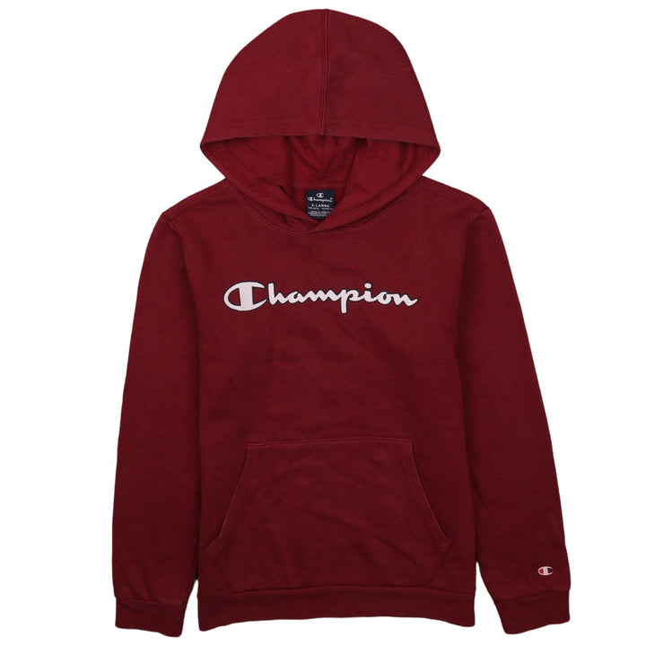 Champion Boys Red Pullover Hoodie 13-14 Years Graphic Logo Fleece