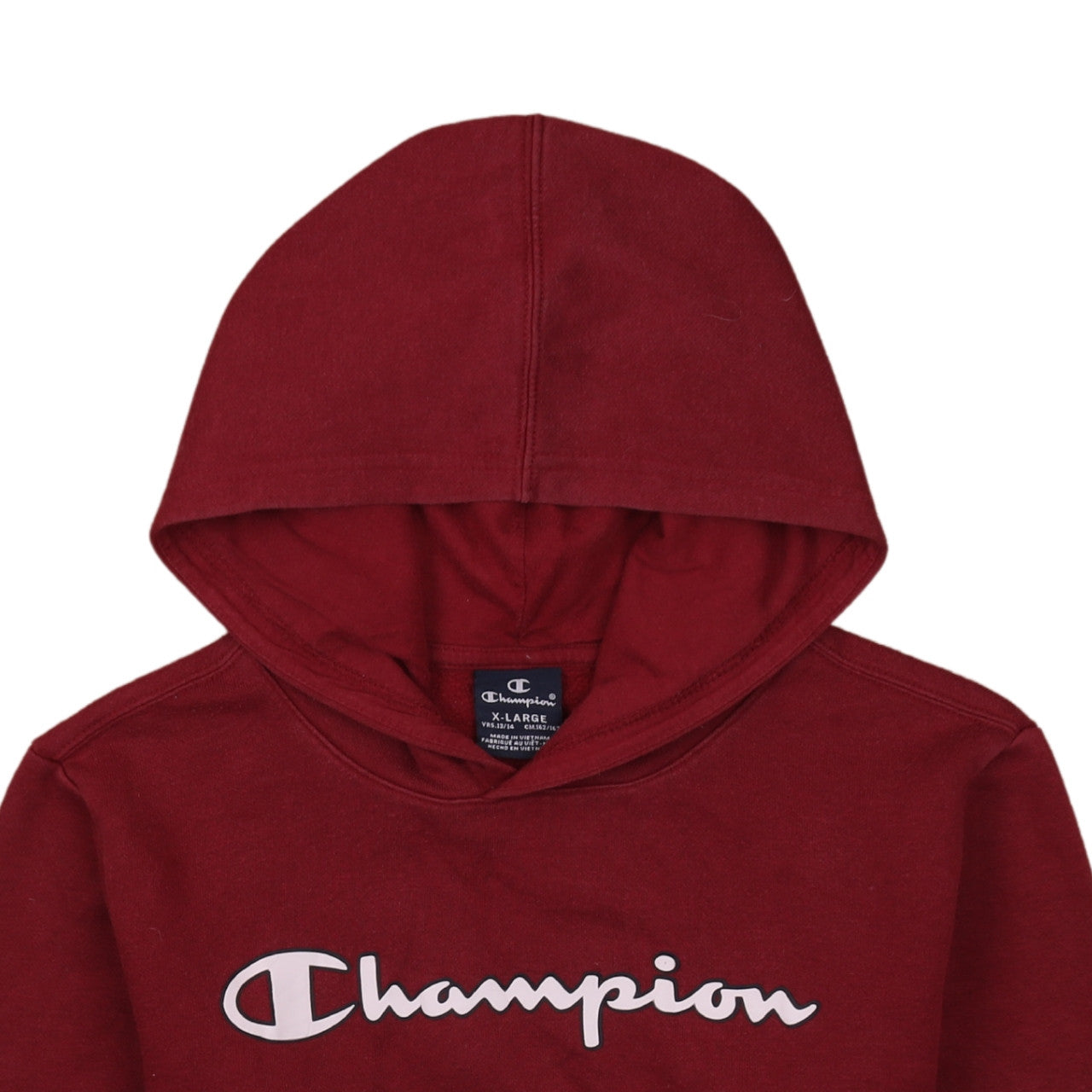 Champion Boys Red Pullover Hoodie 13-14 Years Graphic Logo Fleece
