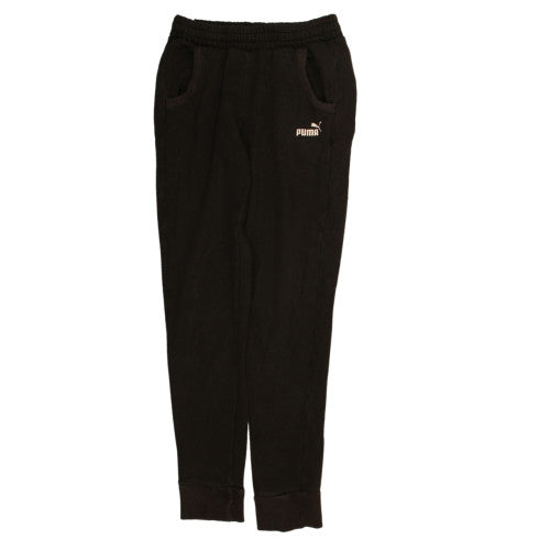 Puma Womens Black Jogger Sweatpants Size 8 Fleece Activewear