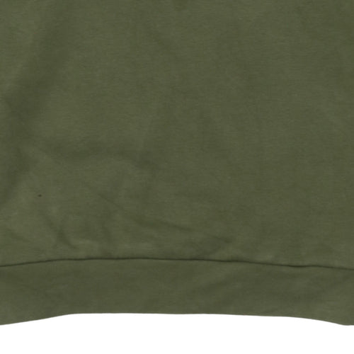 Adidas Men Green Crew Neck Pullover Sweatshirt Size S