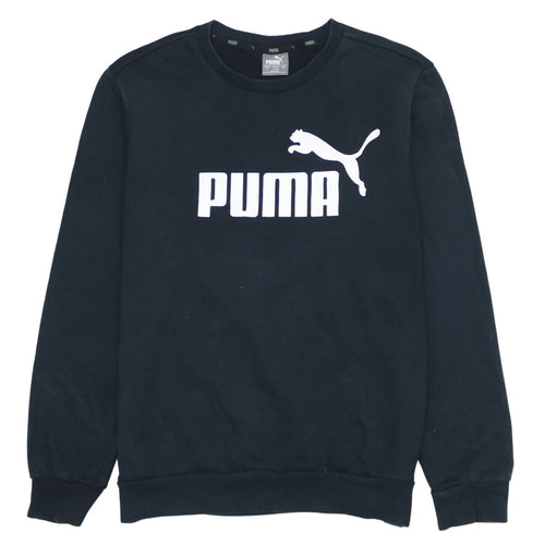Puma Men's Black Small Logo Crew Neck Pullover Sweatshirt