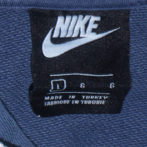 Nike Men's Blue Pullover Hoodie L Hooded Graphic Sweatshirt