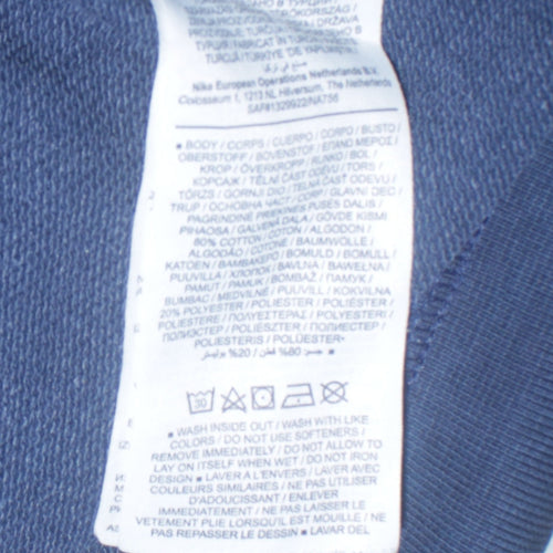 Nike Men's Blue Pullover Hoodie L Hooded Graphic Sweatshirt