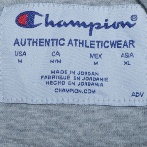 Champion Men's White Pullover Hoodie M Fleece Athletic Sweatshirt