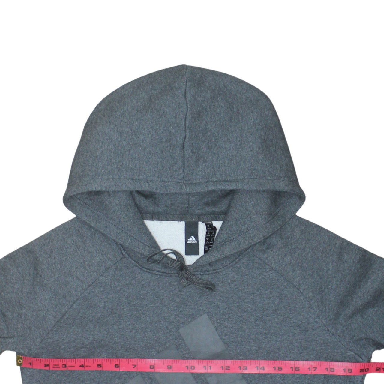 Adidas Women’s Grey Pullover Hoodie M 12-14 Logo Fleece Sweatshirt