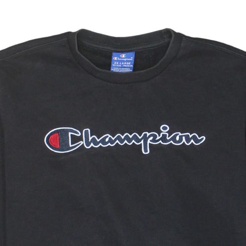 Champion Boys Black Pullover Sweatshirt 15-16 Years Regular Fit Logo Fleece
