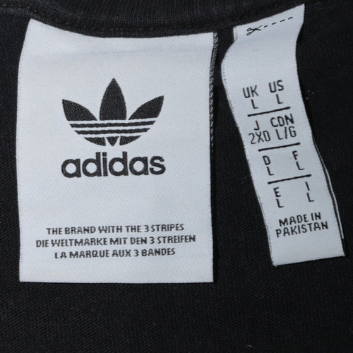 Adidas Men’s Black Short Sleeve Crew Neck Cotton Sports T-Shirt Size L