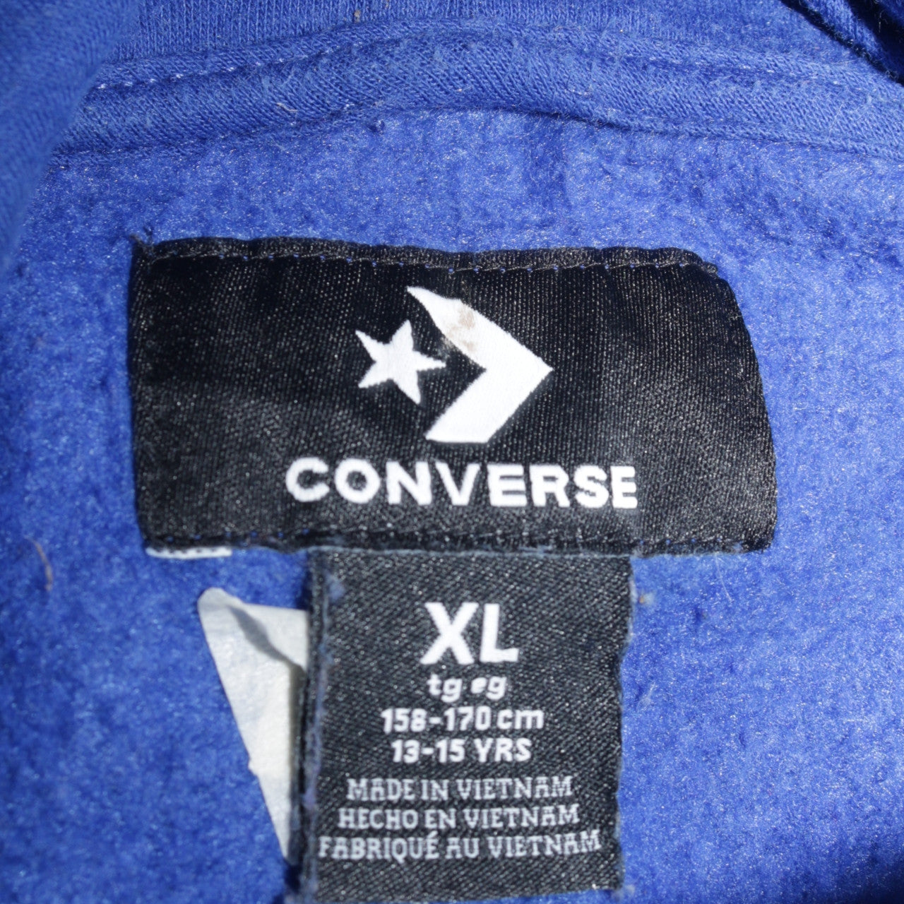Converse Boys Blue Full Zip Hoodie XL 13-15 Years Cotton Blend Casual