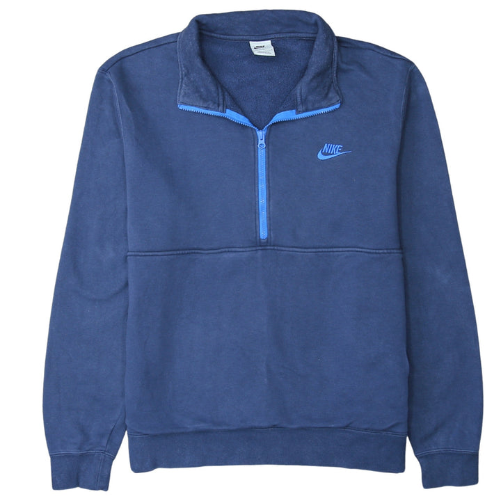 Nike Men’s Blue 1/2 Zip Fleece Sweatshirt Size L Regular Fit