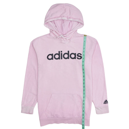 Adidas Womens Pink Pullover Hoodie XS Cotton Blend Logo Casual