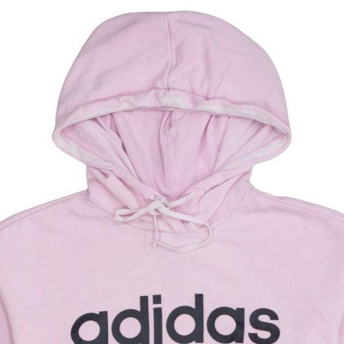 Adidas Womens Pink Pullover Hoodie XS Cotton Blend Logo Casual
