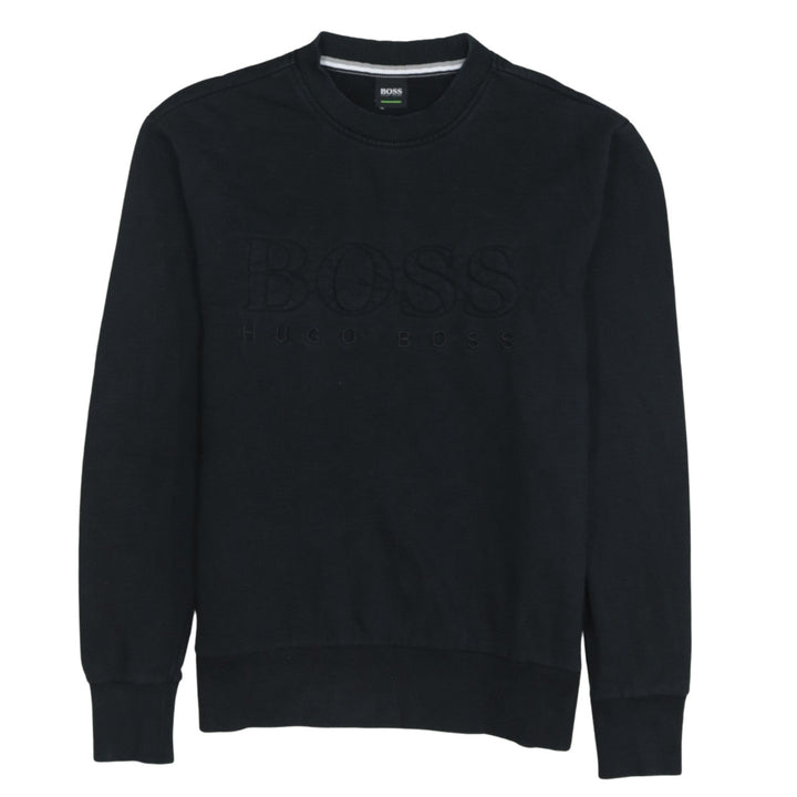 Hugo Boss Men’s Black Cotton Crew Neck Pullover Sweatshirt S