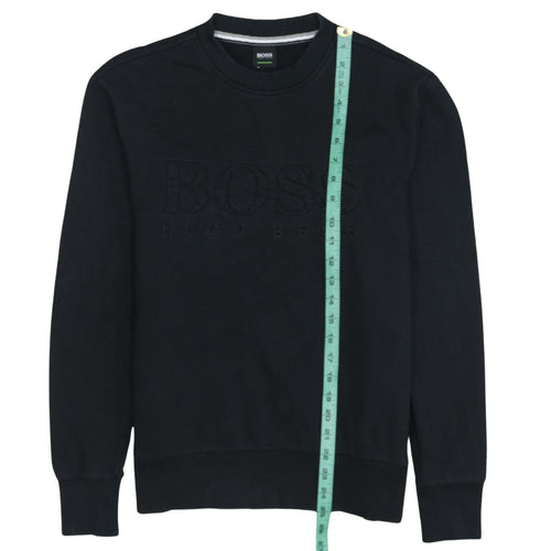 Hugo Boss Men’s Black Cotton Crew Neck Pullover Sweatshirt S
