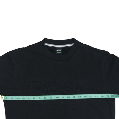 Hugo Boss Men’s Black Cotton Crew Neck Pullover Sweatshirt S
