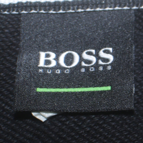 Hugo Boss Men’s Black Cotton Crew Neck Pullover Sweatshirt S