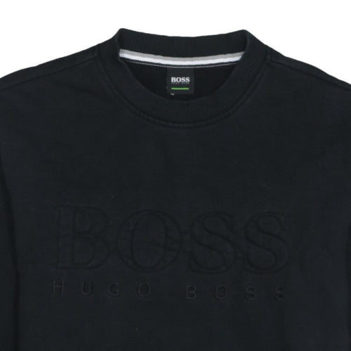 Hugo Boss Men’s Black Cotton Crew Neck Pullover Sweatshirt S