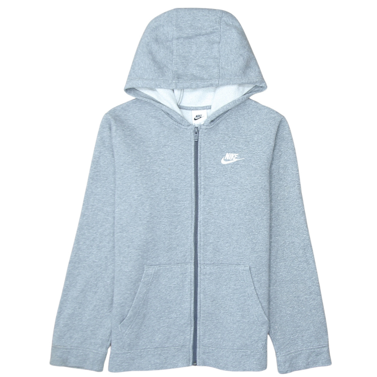 Nike Boys Grey Full Zip Hoodie XL 158-170cm Fleece Sportswear