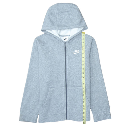 Nike Boys Grey Full Zip Hoodie XL 158-170cm Fleece Sportswear