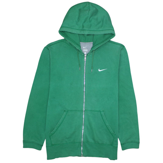 Nike Men's Green Full Zip Hoodie L - Sports Fleece Sweatshirt