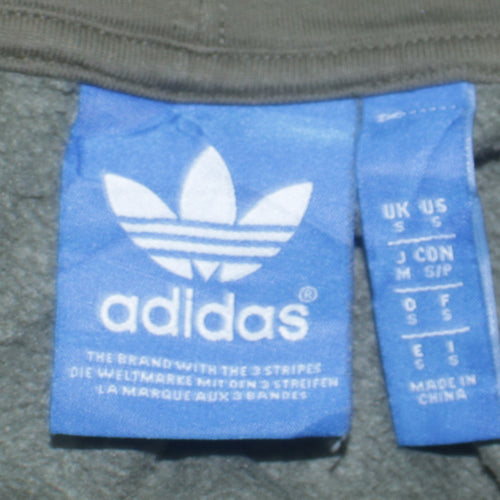 Adidas Men Green Small Pullover Hoodie Camouflage Logo Fleece
