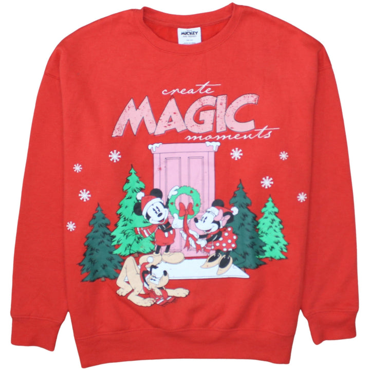 Disney Primark Women Red Christmas Sweatshirt 2XS Mickey & Friends