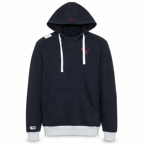 Puma Men's Black Pullover Hoodie XS Logo Embroidered Fleece