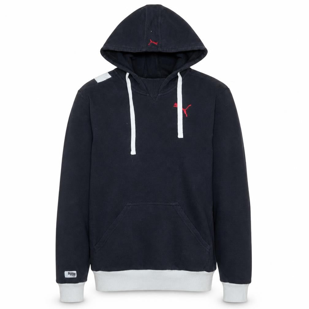 Puma Men's Black Pullover Hoodie XS Logo Embroidered Fleece