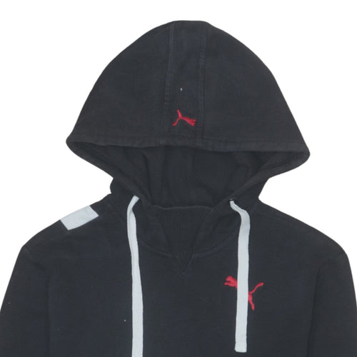 Puma Men's Black Pullover Hoodie XS Logo Embroidered Fleece