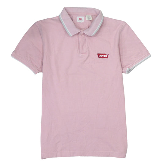 Levi's Men's Pink Short Sleeve Cotton Logo Polo Shirt Size S