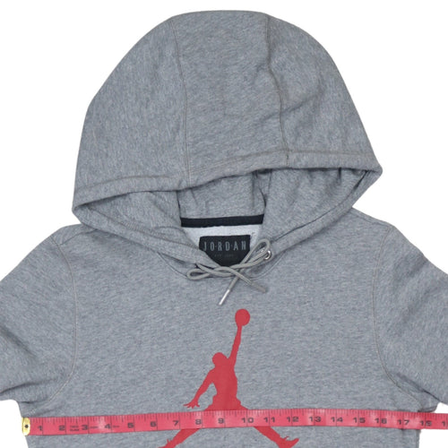 Jordan Air Mens Grey Hoodie XS Pullover Graphic Print Cotton Blend