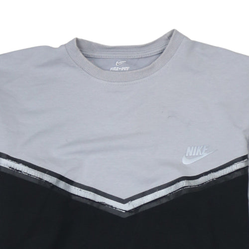 Nike Men's Grey Black Dri-Fit Crew Neck Sweatshirt XXL