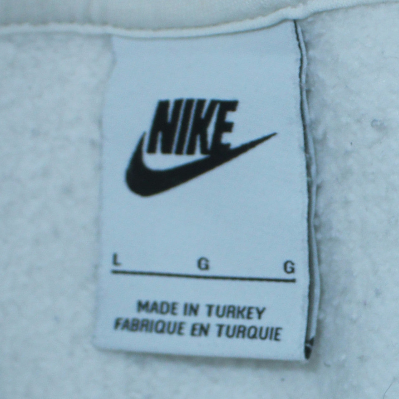 Nike Men's White Pullover Hoodie L Sports Logo Fleece Sweatshirt