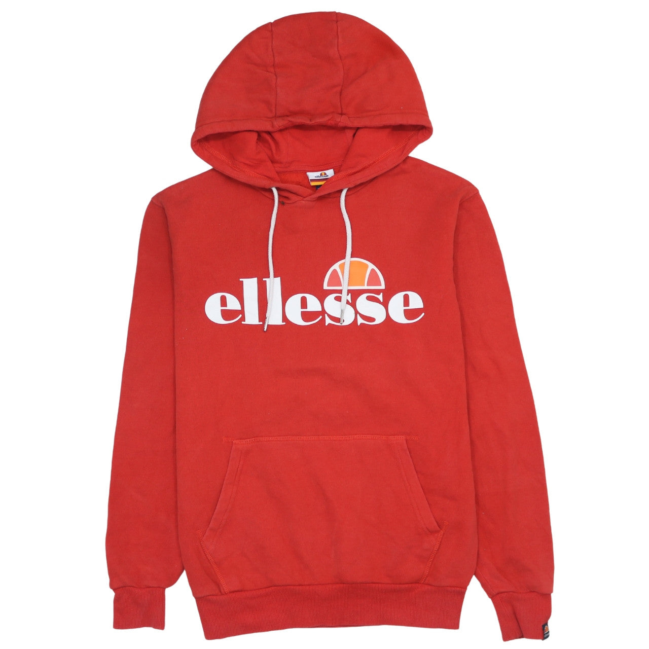 Ellesse Women's Red Pullover Hoodie UK 10 Logo Print Casual Sweatshirt