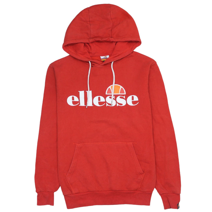 Ellesse Women's Red Pullover Hoodie UK 10 Logo Print Casual Sweatshirt