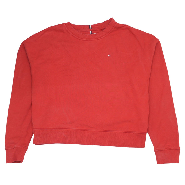 Tommy Hilfiger Women's Red Crew Neck Pullover Sweatshirt M