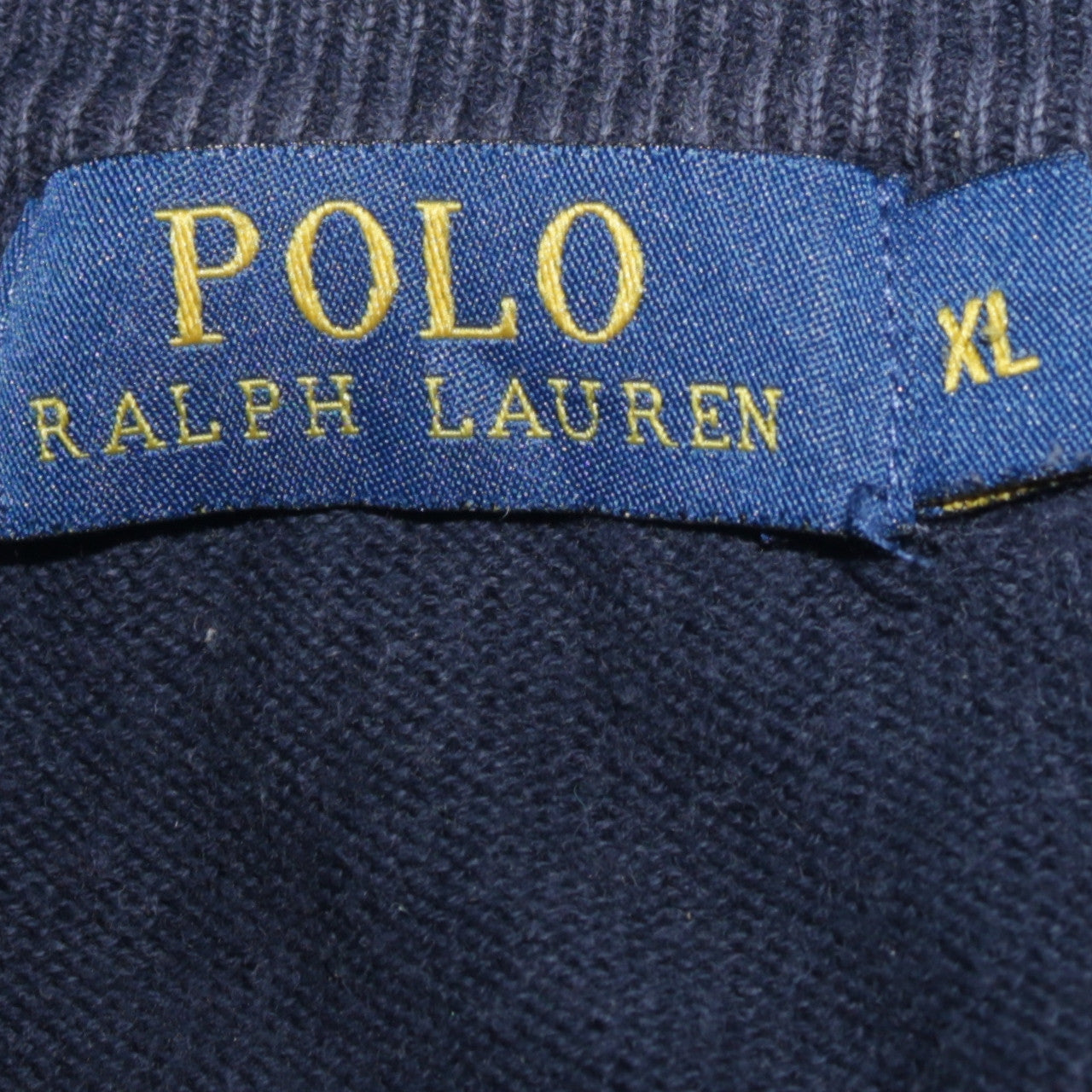Ralph Lauren Men's Blue XL V-Neck Cotton Pullover Jumper
