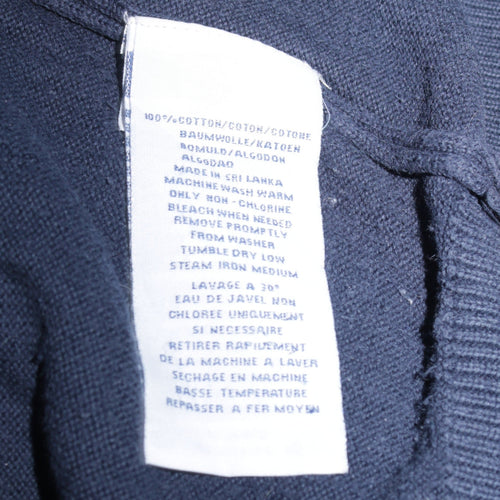Ralph Lauren Men's Blue XL V-Neck Cotton Pullover Jumper