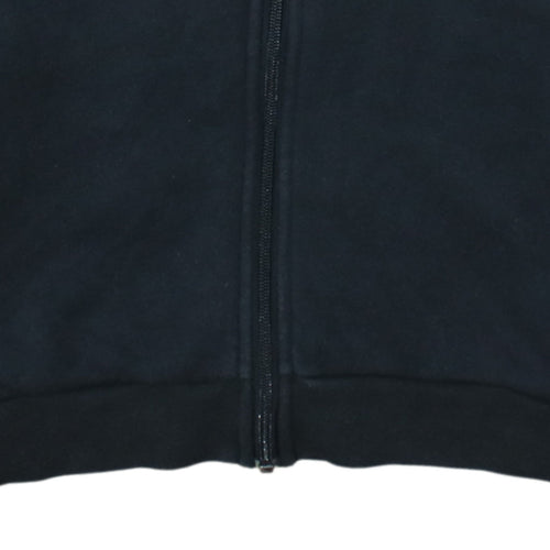 Adidas Boys Black Full Zip Hoodie Size 13-14 Years Cotton Blend Sportswear