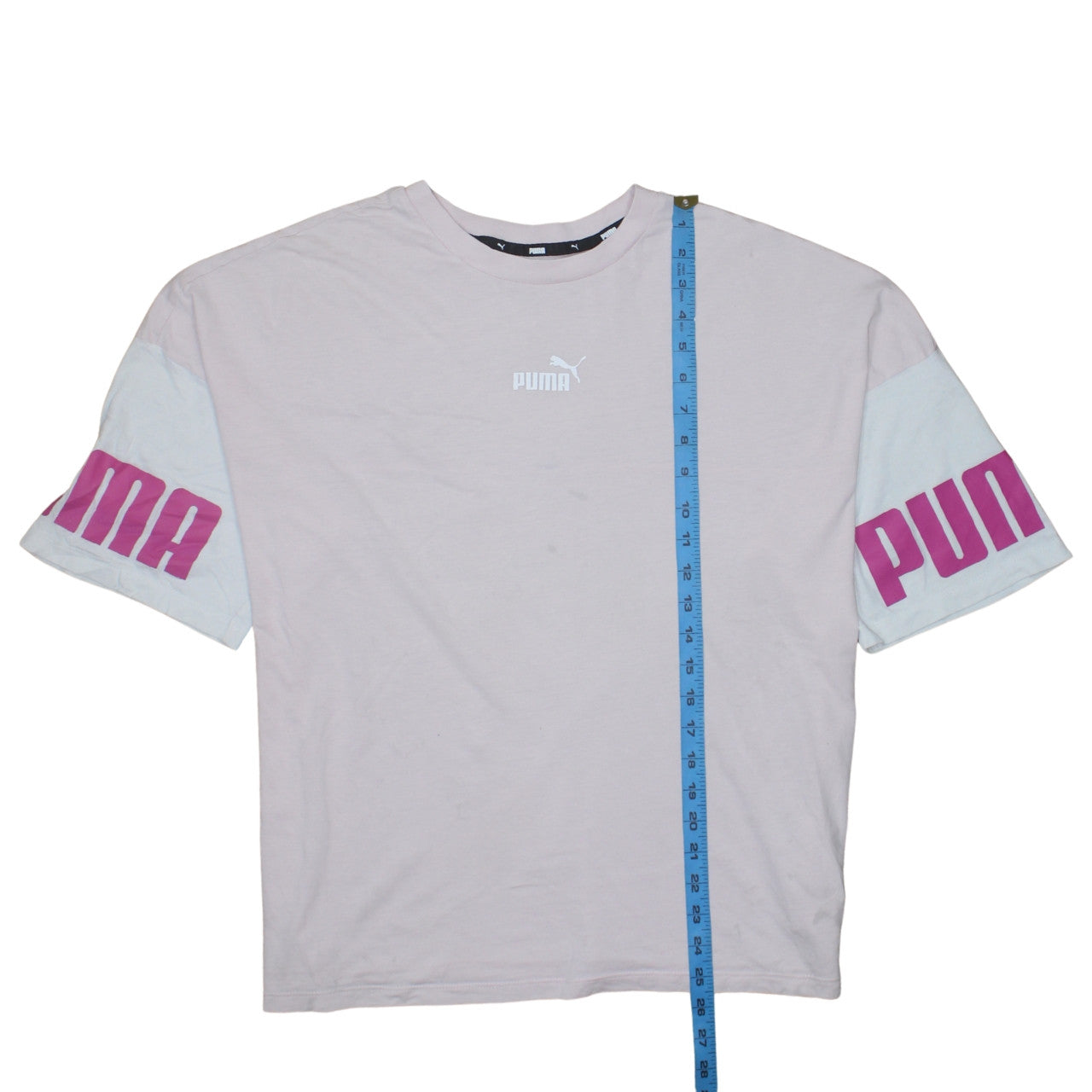 Puma Women's Pink Relaxed Fit Short Sleeve Cotton T-Shirt Size L