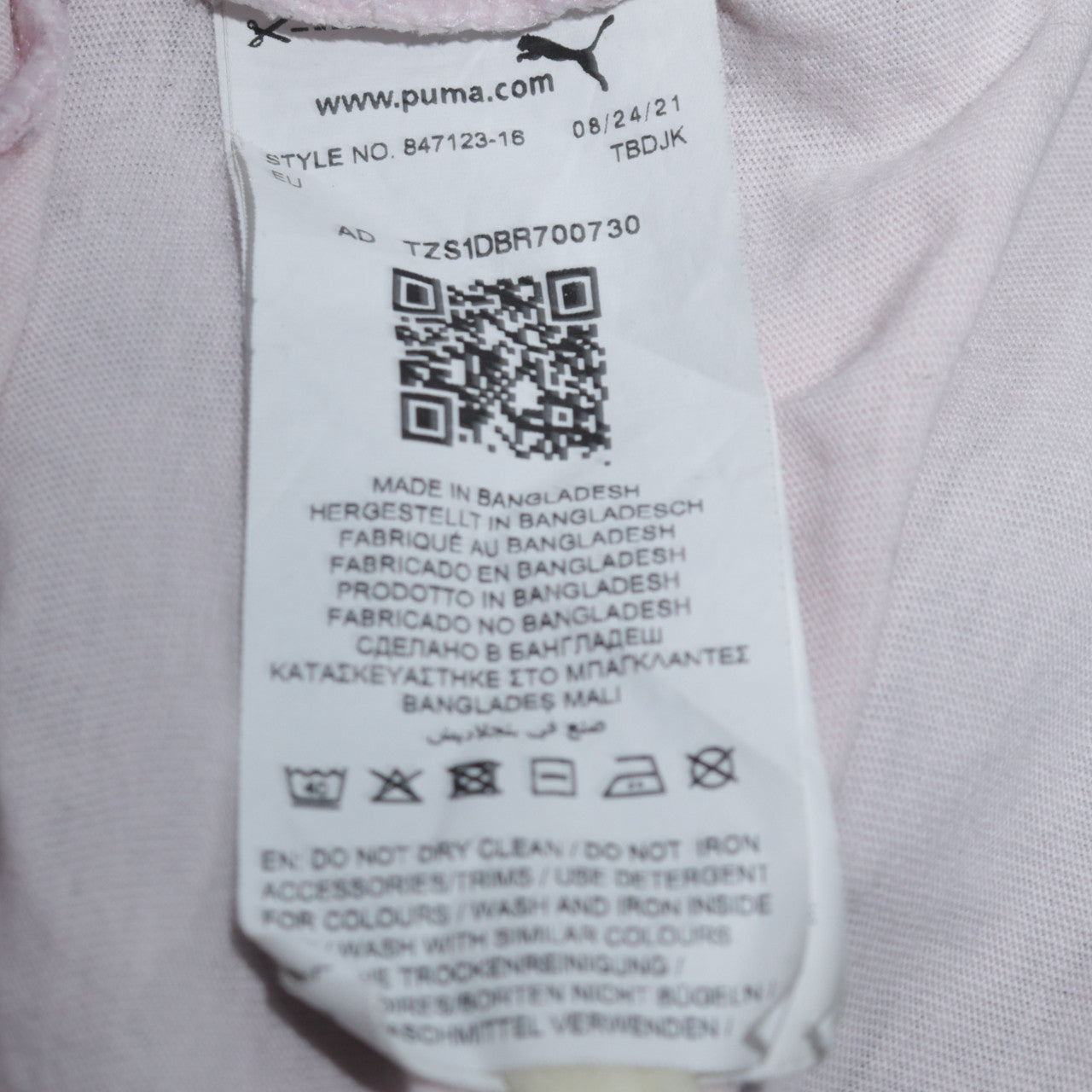 Puma Women's Pink Relaxed Fit Short Sleeve Cotton T-Shirt Size L