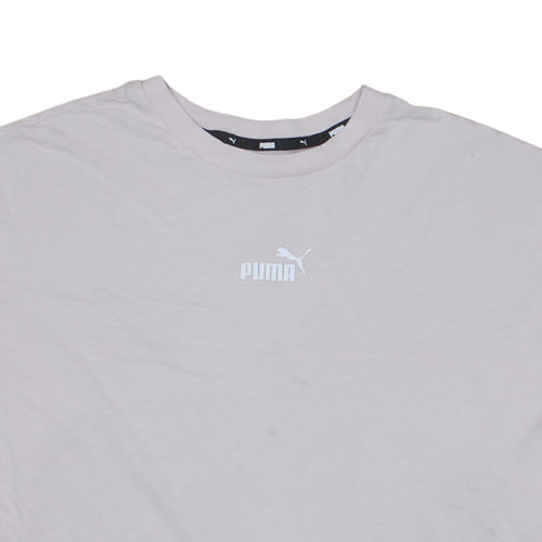 Puma Women's Pink Relaxed Fit Short Sleeve Cotton T-Shirt Size L