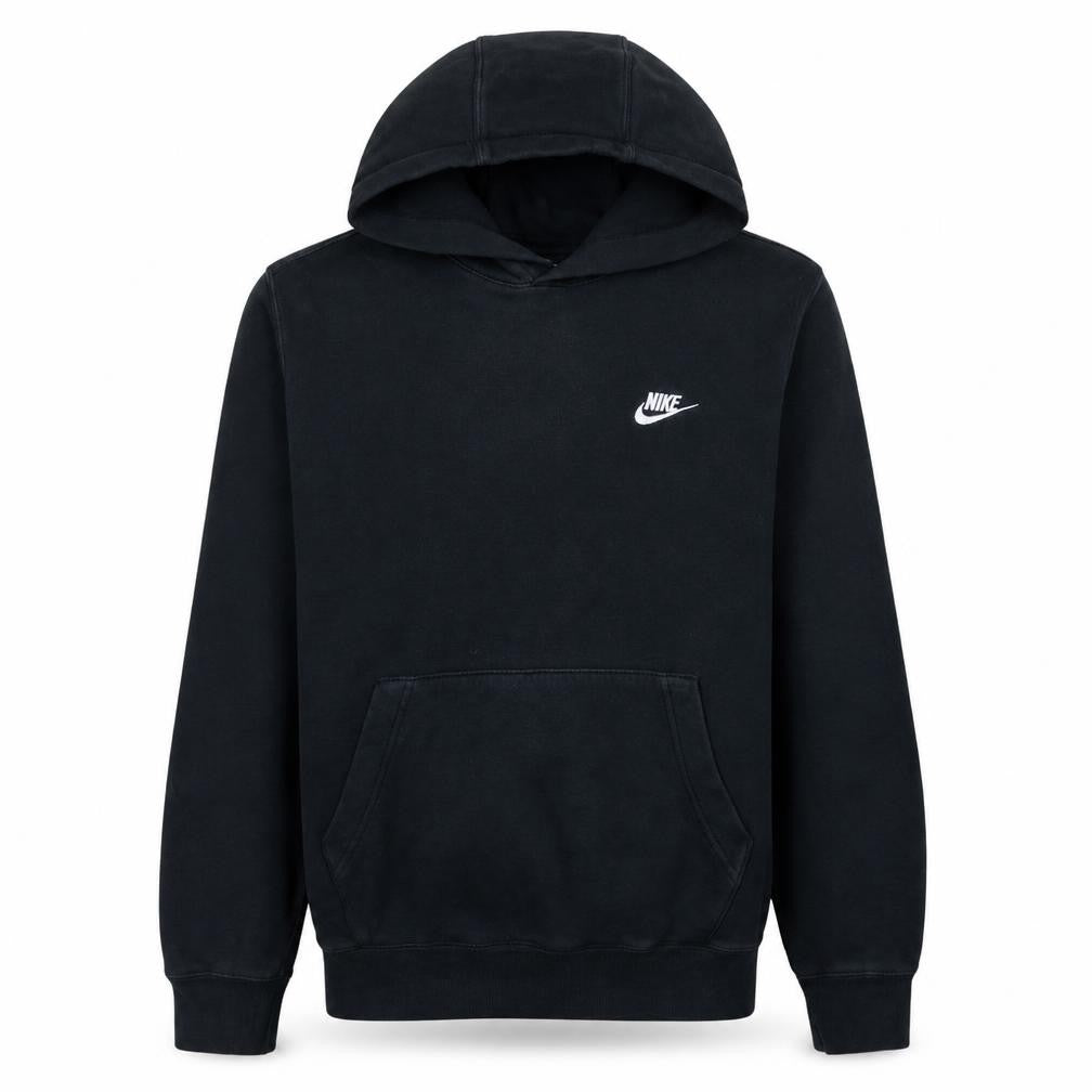 Front view of Nike Men's Black Pullover Fleece Hoodie, size S, Regular Fit